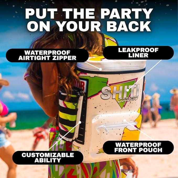 SHITI Coolers Cooler for Camping, Travel, Beach, Soft Lunch Box for Food, Drinks & Ice, Portable, Waterproof 24 Hr Insulated Bag with Shoulder Straps, Customizable