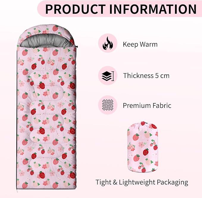 Camping Sleeping Bags, Lightweight Waterproof Sleeping Bag and Compact with Compression Sack for Outdoor