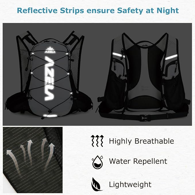 YAPJEB Lightweight Hydration Pack Backpack Vest, Optional 1.5L 2L BPA Free Water Bladder - Leakproof Breathable for Men Women Running Hiking Cycling Marathon