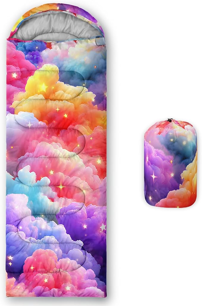 QOOMO Camping Sleeping Bags,3 Season Warm & Cool Weather,Lightweight,Waterproof Sleeping Bags for Adults & Kids,Traveling,and Outdoors,Camping Gear Equipment