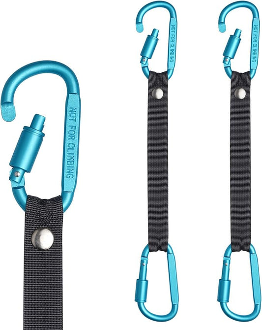 Bag Hook for Fence, Aluminum Alloy Carabiner Strap for Hanging Baseball Softball Pickleball Tennis Bags (Cyan 2)