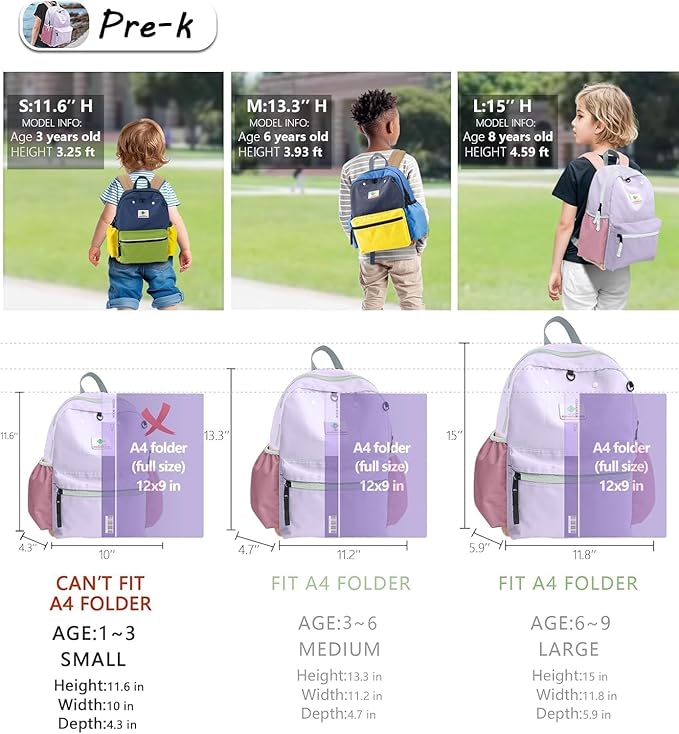 atgark Preschool Toddler Backpack For Boys Girls, School Mini & Travel, Small Kids Child Backpacks, Kindergarten Elementary bag, 11.6" H