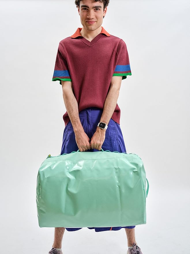 Baboon to the Moon Go-Bag Big Duffle Bag - Detachable Straps, Stylish, Compact, Large Travel Bag Lightweight, Durable, Water-Resistant for Men and Women (Aqua Drift)