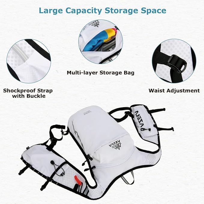 YAPJEB Lightweight Hydration Pack Backpack Vest, Optional 1.5L 2L BPA Free Water Bladder - Leakproof Breathable for Men Women Running Hiking Cycling Marathon