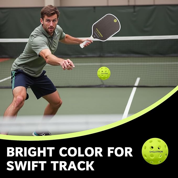 cyclotron 6-Pack Premium Pickleball Balls - USAP Approved, 40 Holes Outdoor/Indoor Pickle Balls with Bag, Perfectly Balanced, High Bounce True Flight, Pickle Ball for Tournament Play