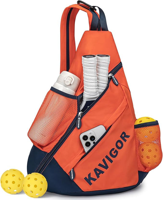 2025 Pickleball Sling Bag, Convertible Ultra-Light Backpack with Skin-Soft Fabric & Wet/Dry Pocket, Fits 4 Paddles + Gear