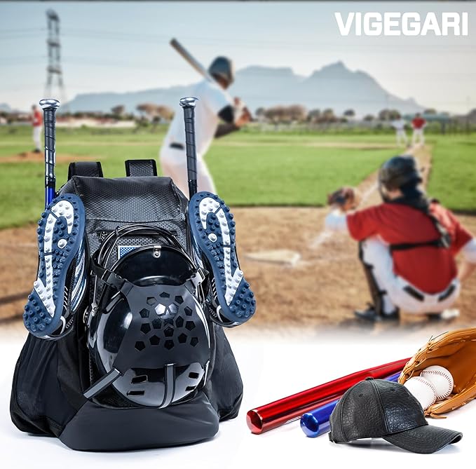 | Baseball Bag Softball Bat Bag, Double-layer Baseball Backpack Adult with Gear Klip To Hold Baseball Glove, Baseball Essential Gear, Youth Baseball Bag for Boys, Girls, Baseball Accessories