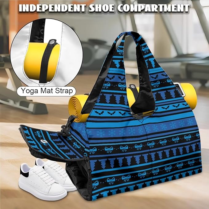 ZCFYGDX Yoga Gym Bag with Removable Adjustable Shoulder Strap, Shoe Compartment & Top Yoga Mat Holder 17.72x8.66x9.84in