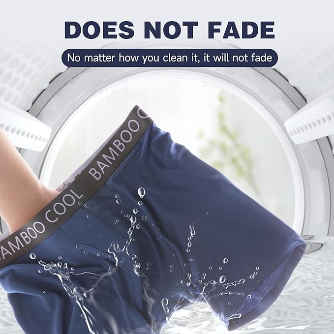 BAMBOO COOL Men's Ultra ComfortSoft Underwear, Moisture Wicking & Breathable No Ride Up Boxer Briefs with Fly, Multipack