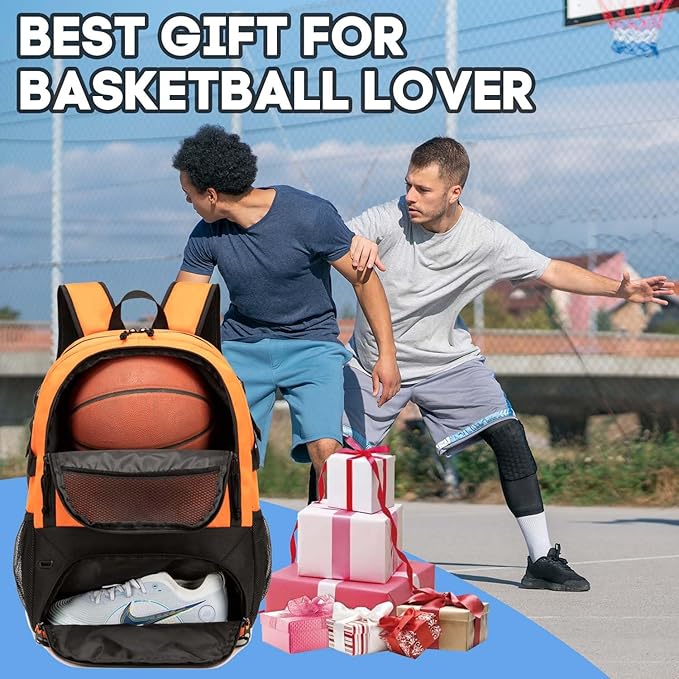 Basketball Bag Backpack, Large Capacity Sports Equipment Bags for Basketball, Soccer, and Volleyball.
