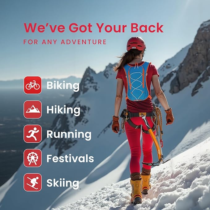 12L Hydration Backpack for Women and Men- Lightweight Hydration Pack with 2L Water Bladder, Water Pack for Hiking,Cycling,Rave and Running, Adjustable Chest Straps and Reflective