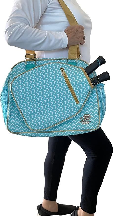 Pickleball - "Inspired" - Designer Women's Premium Side-Pocket Duffle Bag | Made Exclusively For Pickleball! | Includes a "Fitted" Paddle Case Designed To Store And Protect Your Paddles.
