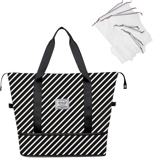 NPBAG Women Travel Duffel, Multi Functional Large Expandable Weekender Carry-on Tote, Gym Workout Overnight Bag, Mommy Hospital Bag for Labor and Delivery