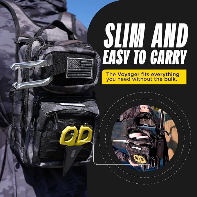 Beyond Fishing Tackle Backpack- The Voyager Tactical Fishing Storage Bag - Lightweight & Compact Bag For Fishing