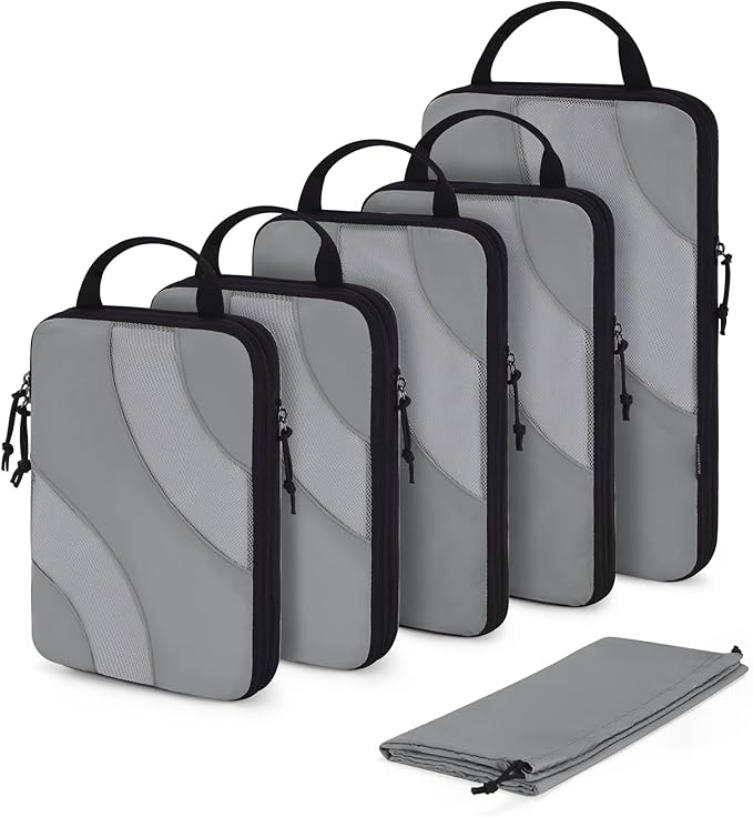 BAGSMART Compression Packing Cubes, 6 Set/4 Set/2 Set Travel Packing Cubes for Carry on Suitcases, Compression Suitcase Organizers Bag Set & Travel Cubes for Luggage, Lightweight Packing Organizers