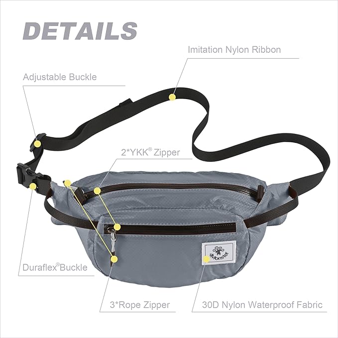 4Monster Hiking Waist Packs Portable,Water Resistant Fanny Bag with Adjustable Strap,Lightweight Crossbody Chest Bag Slim Bag