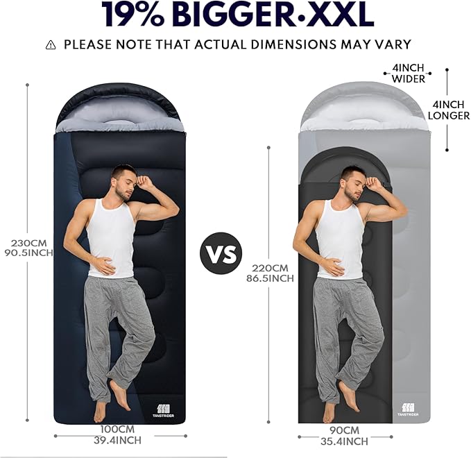 XXL Winter Sleeping Bags for Adults Cold Weather,Camping Sleeping Bag for Kids with Compression Sack,4 Season Camping Essentials Gear for Hiking,Traveling,Outdoor,Backpacking,Climbing