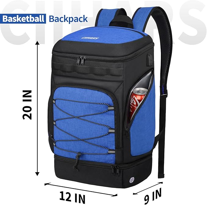 Basketball Backpack Bag Large Sports Bag with Separate Ball holder & Shoes compartment, Best for Basketball, Soccer,Volleyball,Gym