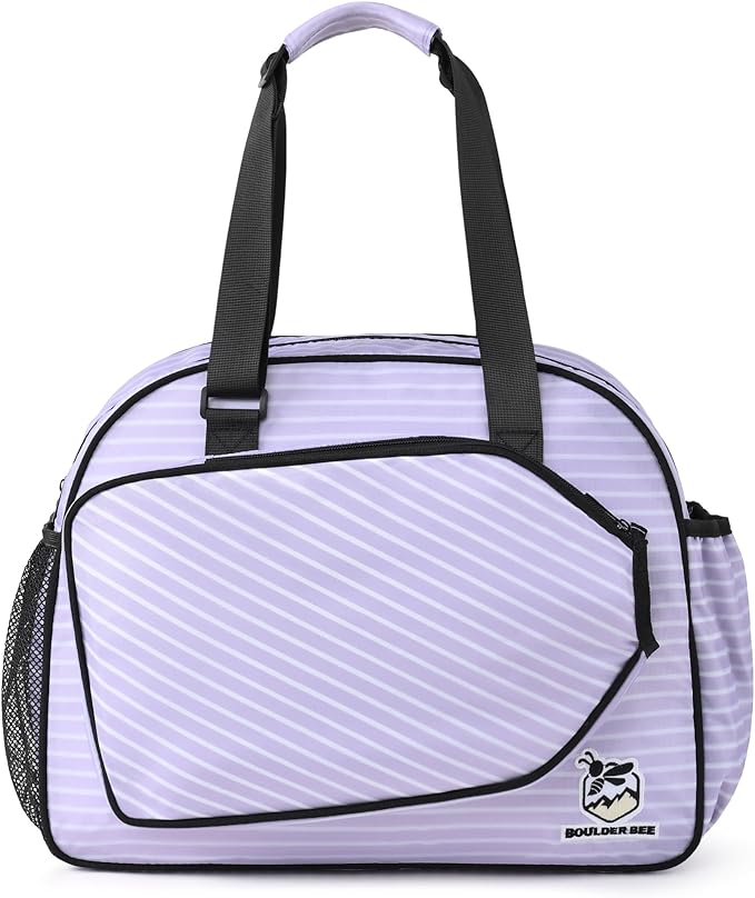 Boulder Bee Pickleball Bags, Premium Pickleball Tote Bag for Girls, Women’s Hand/Shoulder Gym Bag w Water Bottle Holder, with Pickleball Racquet/Paddle Holder
