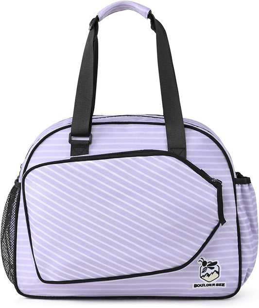Boulder Bee Pickleball Bags, Premium Pickleball Tote Bag for Girls, Women’s Hand/Shoulder Gym Bag w Water Bottle Holder, with Pickleball Racquet/Paddle Holder
