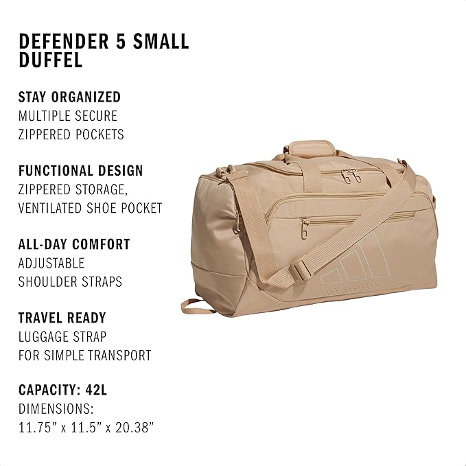 adidas Defender 5 Duffel Bag – Premium Duffle for Sports, Gym & Travel