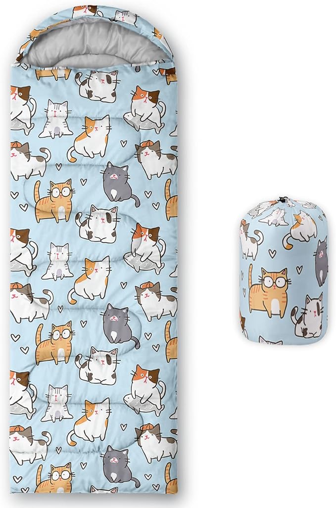 QOOMO Camping Sleeping Bags,3 Season Warm & Cool Weather,Lightweight,Waterproof Sleeping Bags for Adults & Kids,Traveling,and Outdoors,Camping Gear Equipment