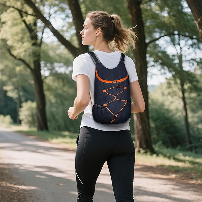 20L Hiking-Daypack Lightweight Foldable Travel Packable Backpack for Camping Cycling Outdoor, Navy Blue