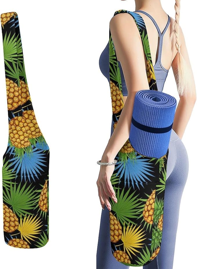 Aiyoolee Single Shoulder Yoga Mat Carrier Bag Portable Spacious with Pocket for Yoga Gym Fitness Travel