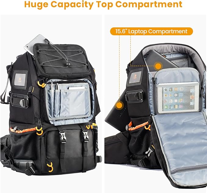 TARION 27L Large Waterproof Camera Backpack - 2 in 1 Professional Camera Bags for Photographers with 15.6" Laptop Compartment & Raincover & Tripod Holder (PB01)