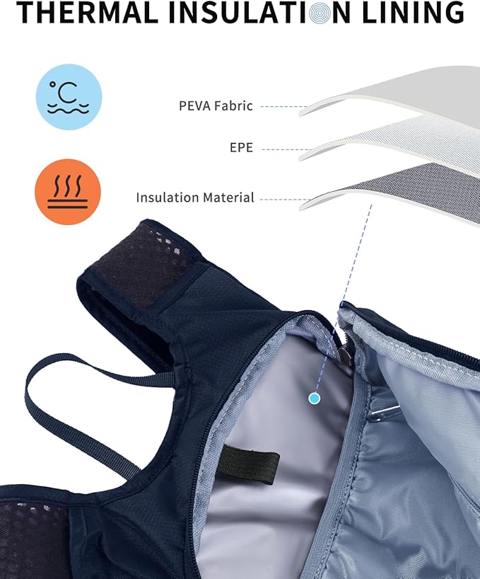 Blue Quartz Hydration Backpack with 2L Water Bladder, Hiking Water Backpack for Women Men, Lightweight Cycling Daypack with Phone Pocket & Helmet Net Bag, Hydration Pack for Biking, Running, Skiing