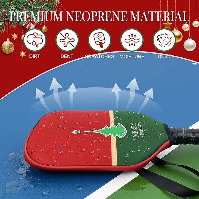 Pickleball Ball Holder - 1 Pc Pickle Ball Storage Bag, Portable Tennis Pouch with Hook for Fence, Premium Neoprene Material Bottle Holder, Pickleball Accessory Black Red Green Yellow Color