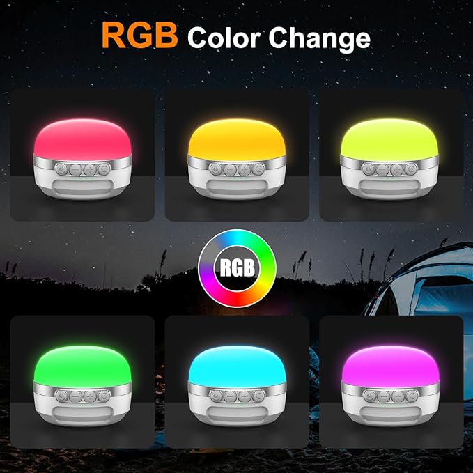 ZMNT LED Camping Lantern Rechargeable 1400LM, Up to 420H Running Time Camping Tent RGB Light, 10400mAh Emergency Hanging Light for Hurricane, Power Outages, Home, Hiking, White