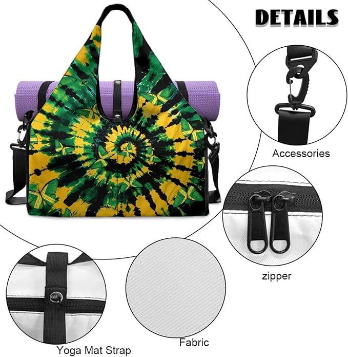 ZCFYGDX Yoga Gym Bag with Removable Adjustable Shoulder Strap, Shoe Compartment & Top Yoga Mat Holder 17.72x8.66x9.84in