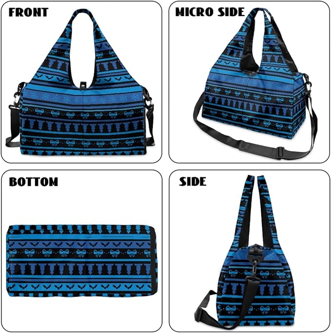 ZCFYGDX Yoga Gym Bag with Removable Adjustable Shoulder Strap, Shoe Compartment & Top Yoga Mat Holder 17.72x8.66x9.84in