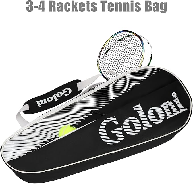 Goloni | 3 Racquet Tennis Bag, for Professional or Beginner Tennis Players, Rackets Cover Bag with Protective Pad & Lightweight | Unisex Design for Men, Women, Youth and Adults
