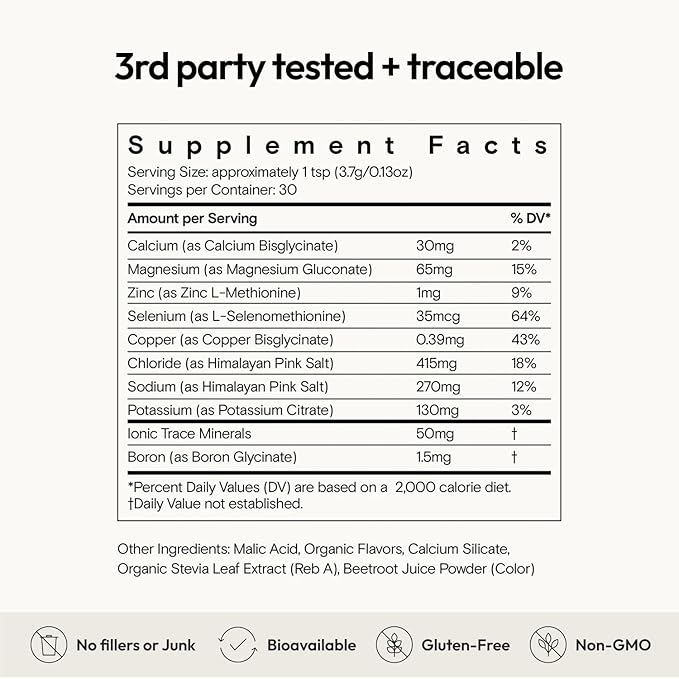 Moon Juice Mini Dew Electrolytes Powder - Sugar Free Minerals & Electrolyte Hydration Powder for Instant Hydration & Brain Support - Magnesium, Calcium, Potassium, Pink Salt, Watermelon, 30 Servings