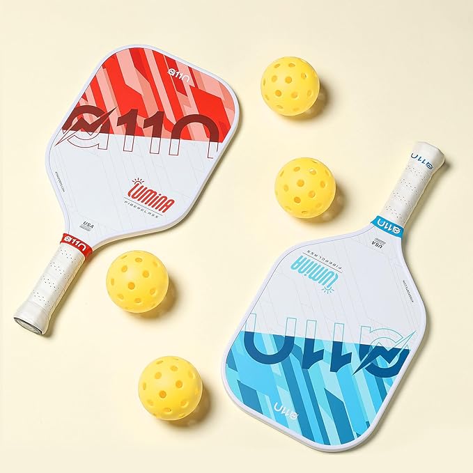 A11N Pickleball Paddles Set Fiberglass Surface Rackets with 4 Pickleball Balls and Pickleball Bag for Beginners - USAPA Approved