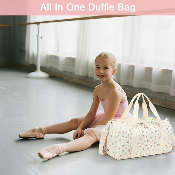 BTOOP Duffle Bag for Gym Sports Women Girls Workout Travel Bag Weekender with Shoe Compartment and Wet Pocket