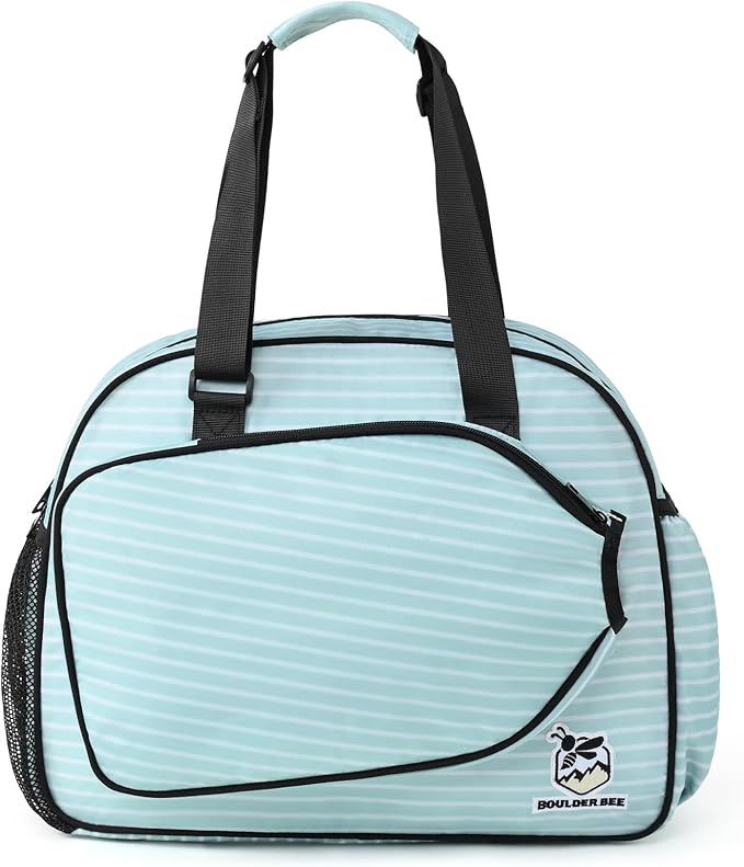 Boulder Bee Pickleball Bags, Premium Pickleball Tote Bag for Girls, Women’s Hand/Shoulder Gym Bag w Water Bottle Holder, with Pickleball Racquet/Paddle Holder