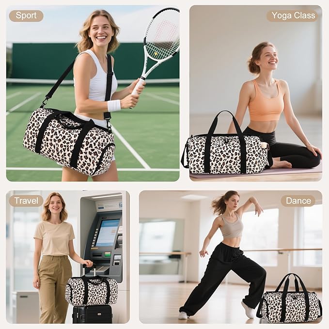 BTOOP Duffle Bag for Gym Sports Women Girls Workout Travel Bag Weekender with Shoe Compartment and Wet Pocket