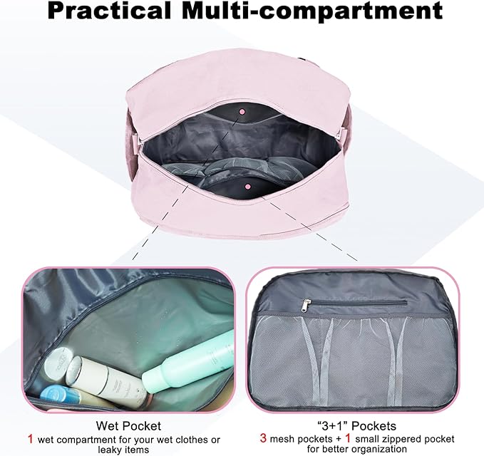18" Small Carry on Bags for Airplanes with Laptop & Wet Compartment Underseat for Spirit Airlines Personal Item Travel Bag 18x14x8 in Duffle Gym Bag for Women Men