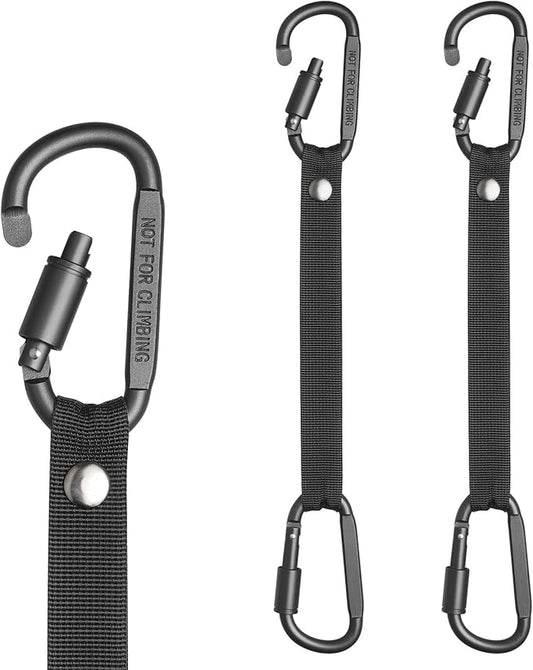 Bag Hook for Fence, Aluminum Alloy Carabiner Strap for Hanging Baseball Softball Pickleball Tennis Bags (Black 2)