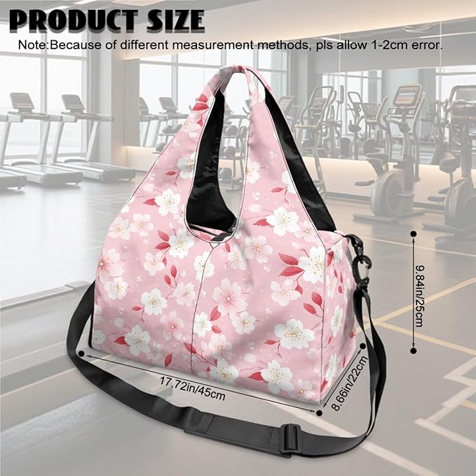 ZCFYGDX Yoga Gym Bag with Removable Adjustable Shoulder Strap, Shoe Compartment & Top Yoga Mat Holder 17.72x8.66x9.84in