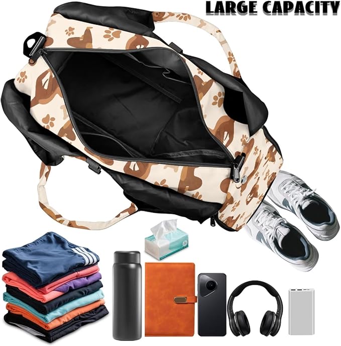 ZCFYGDX Yoga Gym Bag with Removable Adjustable Shoulder Strap, Shoe Compartment & Top Yoga Mat Holder 17.72x8.66x9.84in