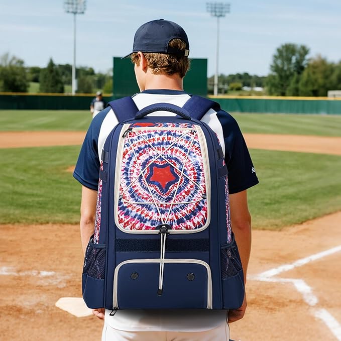 Baseball Bag for Youth | Softball Backpack 50L Large Capacity with Shoe Compartment and 4 Bat Holders | Nova Flare Series