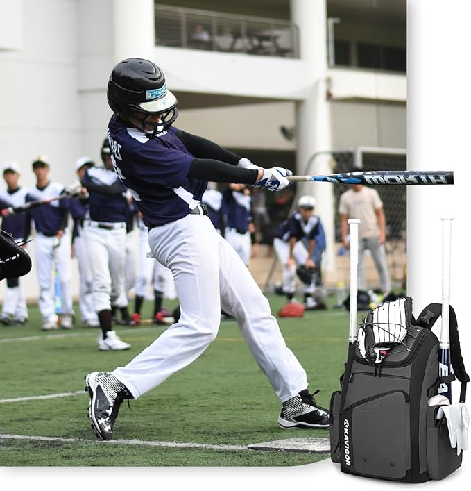 Baseball Bag for Youth and Adult, Softball Bag 50L Large Capacity Holds 4 Bats, Equipment Backpack with Shoes Compartment