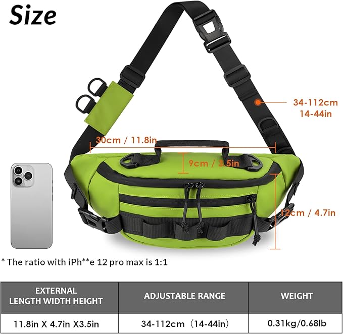 THKFISH Fishing Waist Pack, Fishing Tackle Bag Waterproof Fanny Pack for Women & Men Portable Sling Bag