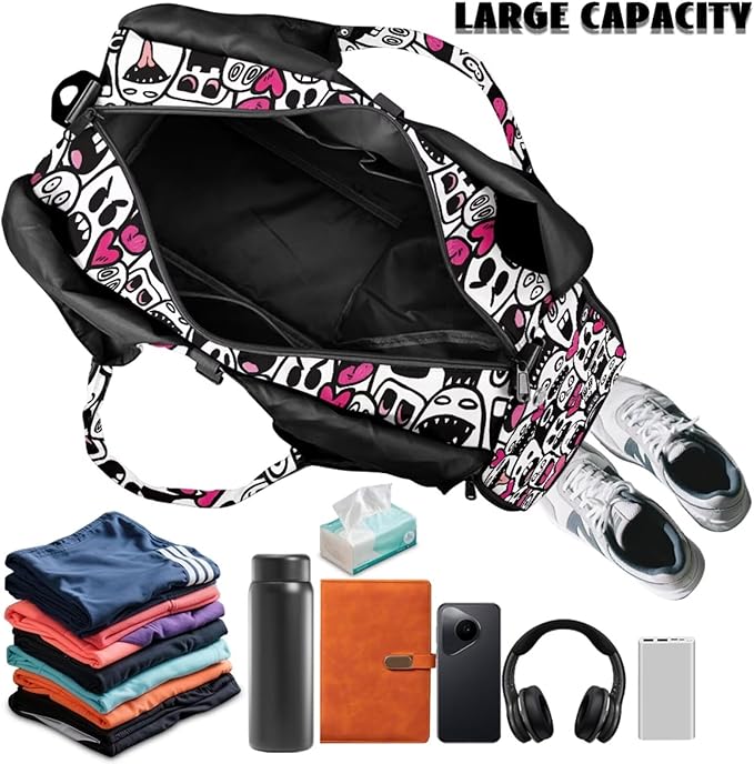 ZCFYGDX Yoga Gym Bag with Removable Adjustable Shoulder Strap, Shoe Compartment & Top Yoga Mat Holder 17.72x8.66x9.84in