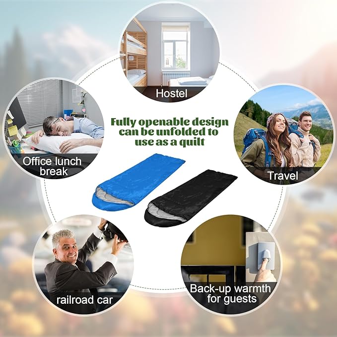 Tudomro 16 Pack Winter Camping Sleeping Bags Bulk for Homeless Adults Cold Weather Lightweight Waterproof Compact Backpacking Sleeping Bag Gifts for Travel Hiking Christmas