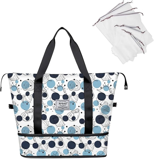 NPBAG Women Travel Duffel, Multi Functional Large Expandable Weekender Carry-on Tote, Gym Workout Overnight Bag, Mommy Hospital Bag for Labor and Delivery